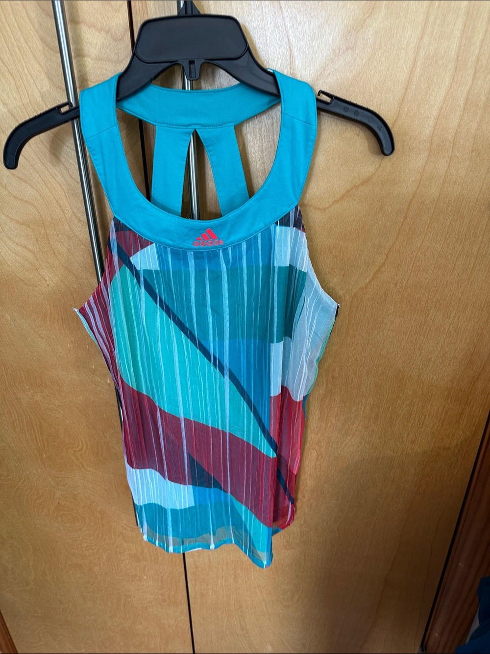 Adidas Women's Multicolor Striped Athletic Tank - Teal Accent very stretchy